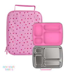 Adventure Snacks 4 Compartment Flamingo Pink & Sweetheart Bundle
