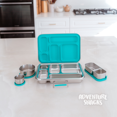 Adventure Snacks Stainless Steel 5 Compartment Starter Bundle - Jungle Green