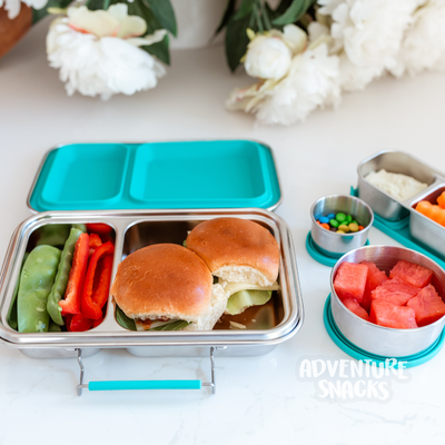 Adventure Snacks Stainless Steel 2 Compartment Starter Bundle - Jungle Green