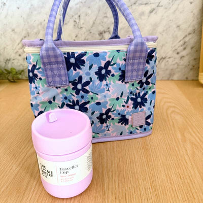 The Somewhere Co Traveller Cup & Luxe Lunch Bag Set - Purple