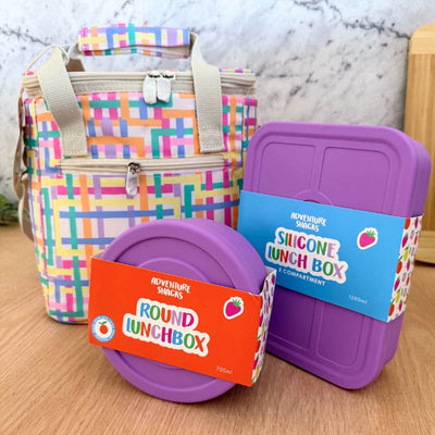 Kollab Mini Cooler & Silicone Lunch Boxes Set - Purple