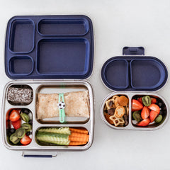 Adventure Snacks Stainless Steel 4 Compartment Lunch & Snack Bundle - Royal Blue