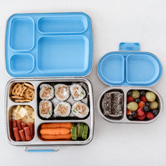 Adventure Snacks Stainless Steel 4 Compartment Lunch & Snack Bundle - Ocean Blue