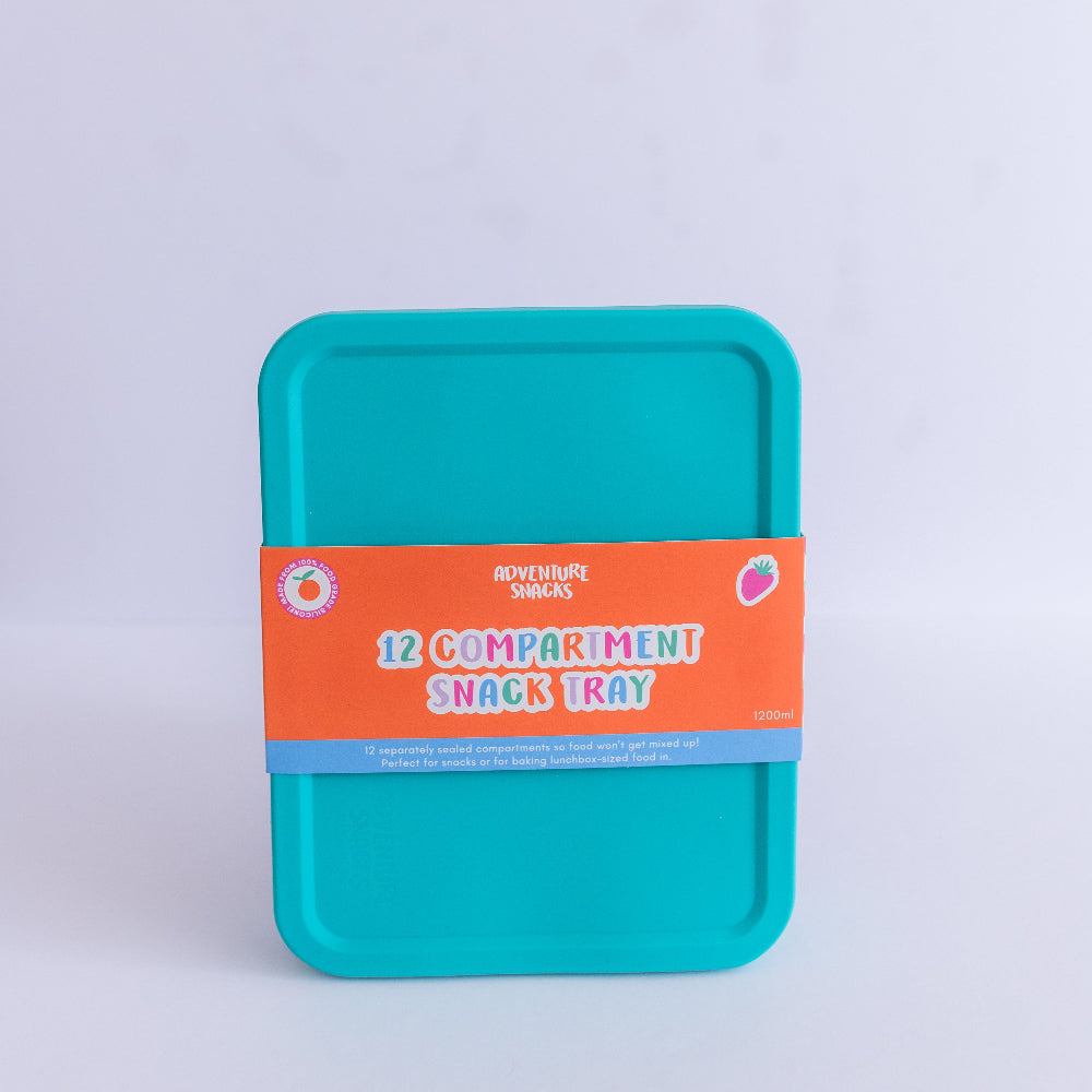 Adventure Snacks Silicone Snack Tray - 12 compartment - jungle green
