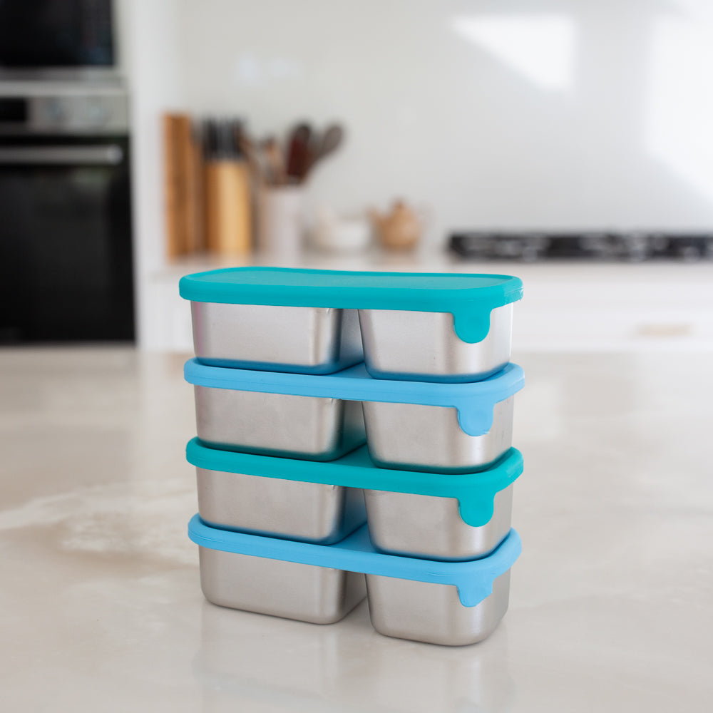 Adventure Snacks Stainless Steel Snack Box - 4 Pack - Green & Blue [PRE-ORDER]