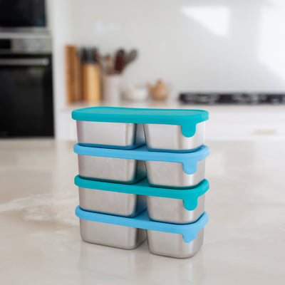 Adventure Snacks Stainless Steel Snack Box - 4 Pack - Green & Blue [PRE-ORDER]