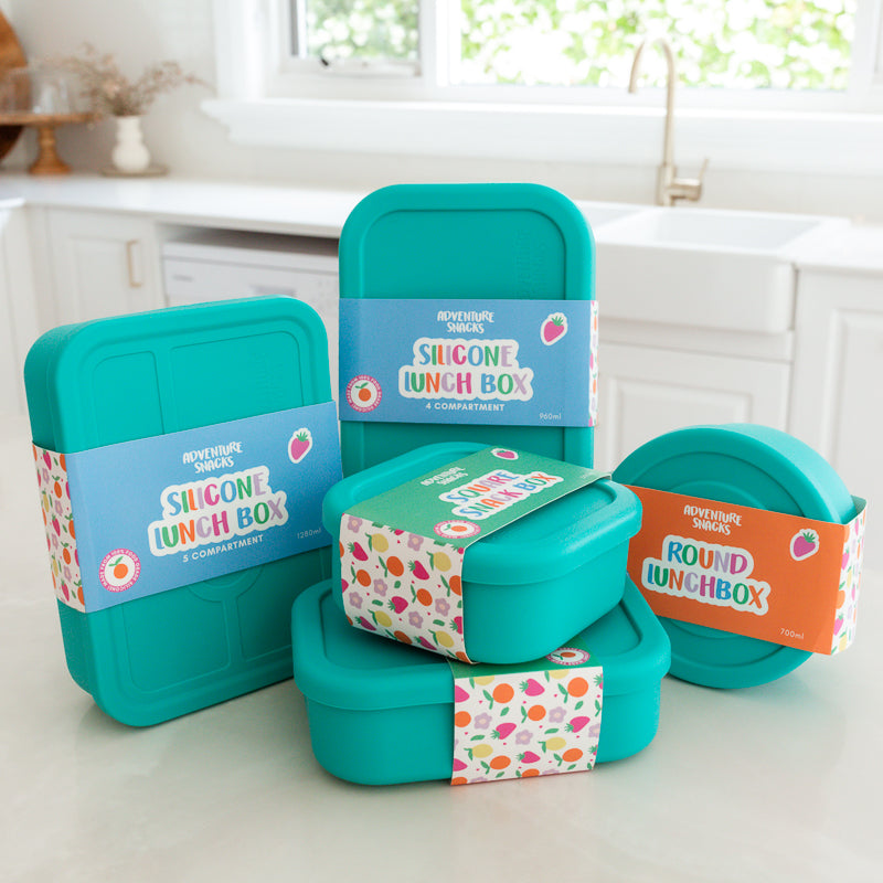 Adventure Snacks 5 compartment Silicone Bento Lunchbox