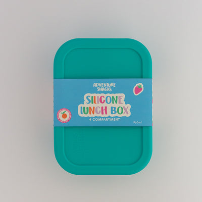 Adventure Snacks Silicone Bento Lunchbox 4 compartment- Jungle Green