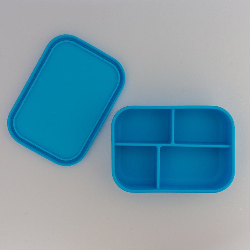 Adventure Snacks Silicone Bento Lunchbox 4 compartment- Ocean Blue