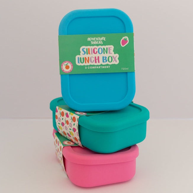 Adventure Snacks Silicone Bento Lunchbox 3 compartment