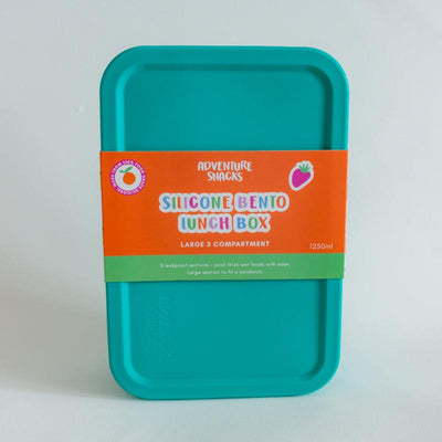 Adventure Snacks Large 3 compartment silicone lunchbox- jungle green