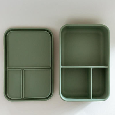 Adventure Snacks Large 3 compartment silicone lunchbox- sage green