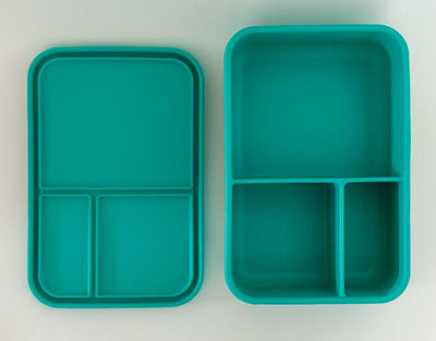 Adventure Snacks Large 3 compartment silicone lunchbox- jungle green
