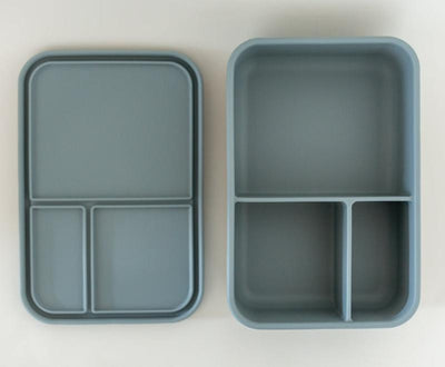 Adventure Snacks Large 3 compartment silicone lunchbox- dusty blue