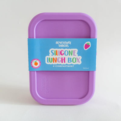 Adventure snacks 4 compartment silicone lunchbox- lilac