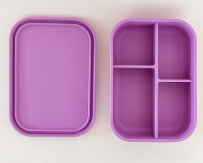 Adventure snacks 4 compartment silicone lunchbox- lilac