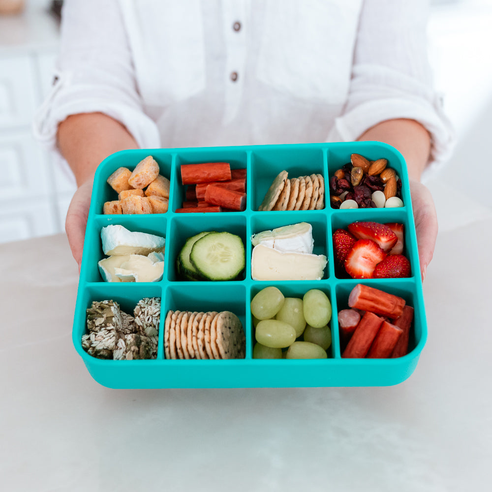 Adventure Snacks Silicone Snack Tray - 12 compartment - jungle green