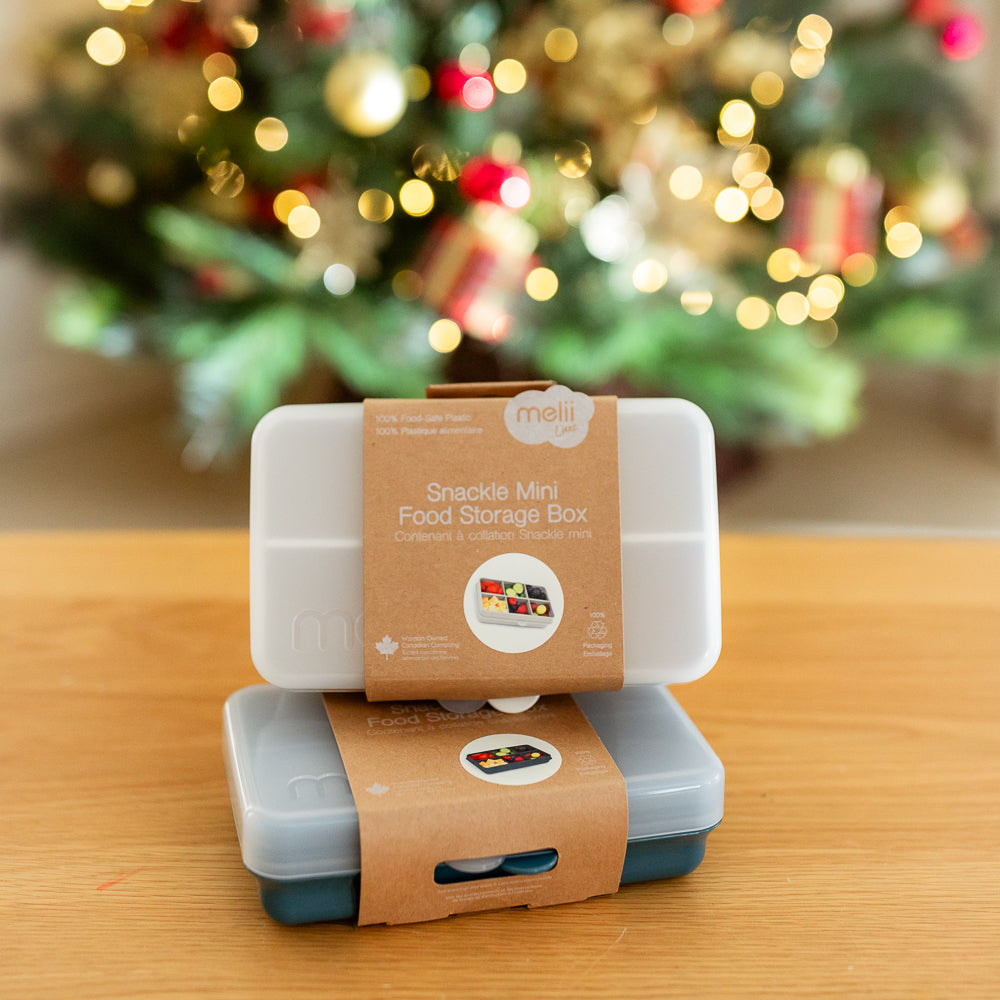 Mini Melii Snackle Box Duo Bundle - Ivory and Blue
