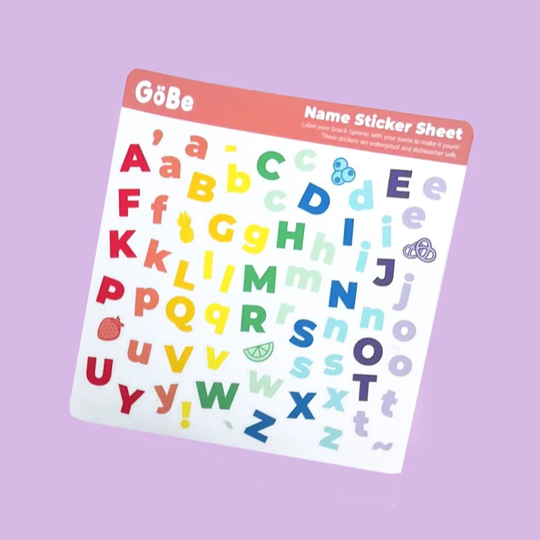 GoBe Alphabet Sticker Sheet – Adventure Snacks