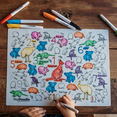 HeyDoodle Reusable Silicone Placemat - Aussie Animals