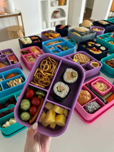 Adventure snacks 4 compartment silicone lunchbox- lilac