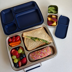 Adventure Snacks Stainless Steel 4 Compartment Starter Bundle - Royal Blue