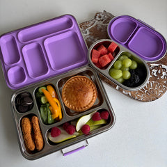 Adventure Snacks Stainless Steel 5 compartment & Snack box -lilac