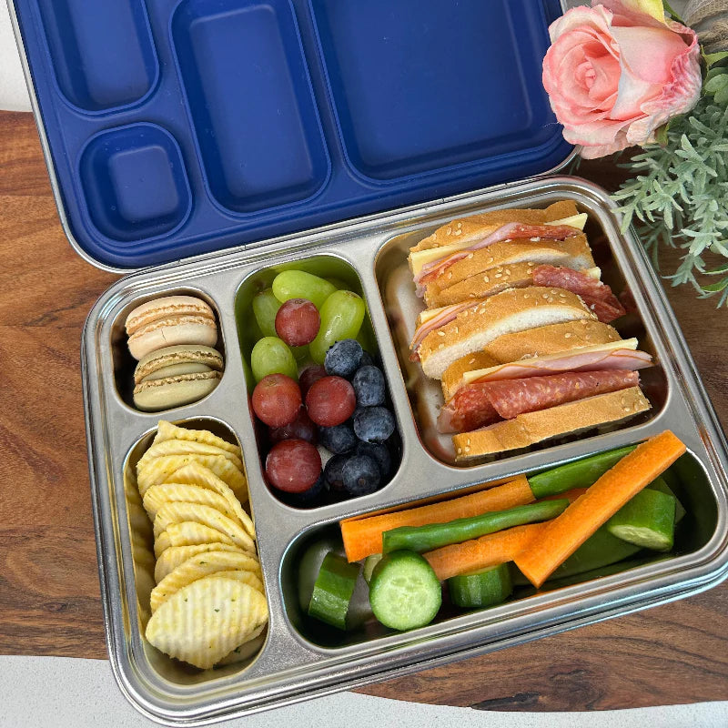 Adventure Snacks Stainless Steel 5 Compartment Starter Bundle - Royal Blue