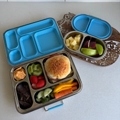Adventure Snacks Stainless Steel 5 Compartment Lunch & Snack Bundle - Ocean Blue