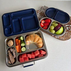 Adventure Snacks Stainless Steel 5 Compartment Lunch & Snack Bundle - Royal Blue