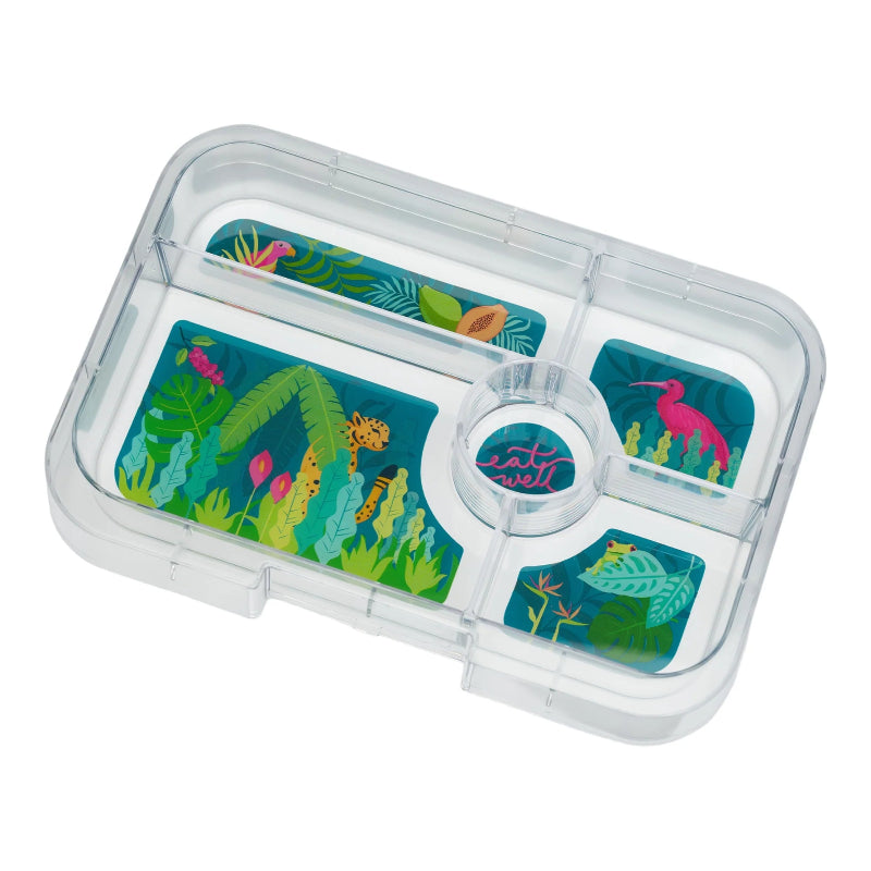 Yumbox tapas 5 compartment tray- pastel jungle