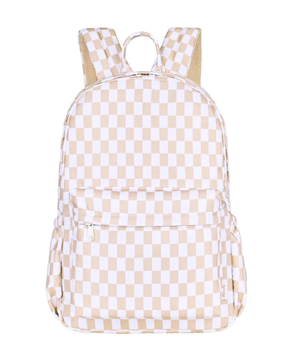 Kinnder Junior Backpack- Caramel Check