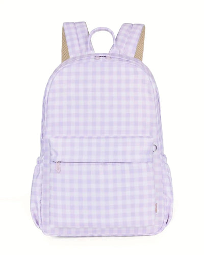 Kinnder Junior Backpack- Lilac Gingham