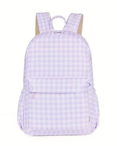 Kinnder Junior Backpack- Lilac Gingham