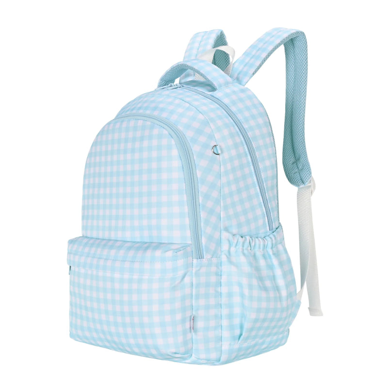 Kinnder campus backpack- blue gingham