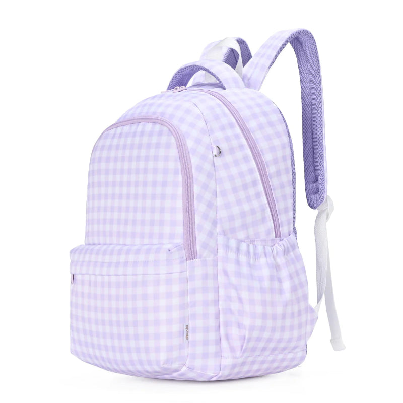 Kinnder campus backpack- lilac gingham