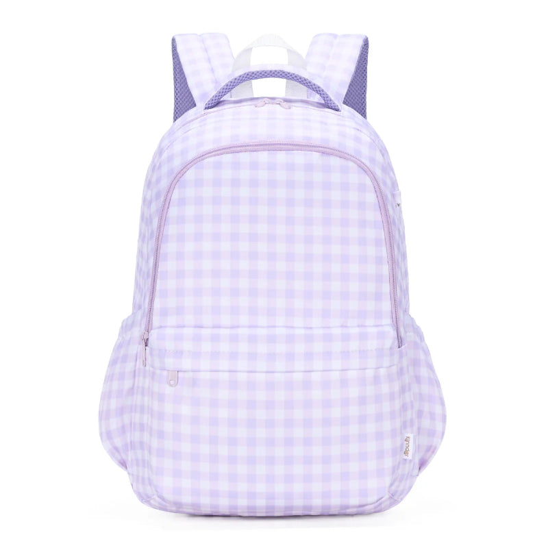 Kinnder campus backpack- lilac gingham