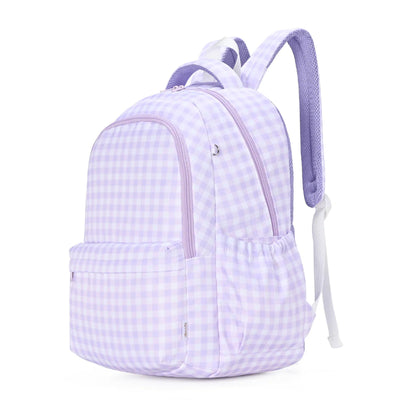 Kinnder campus backpack- lilac gingham