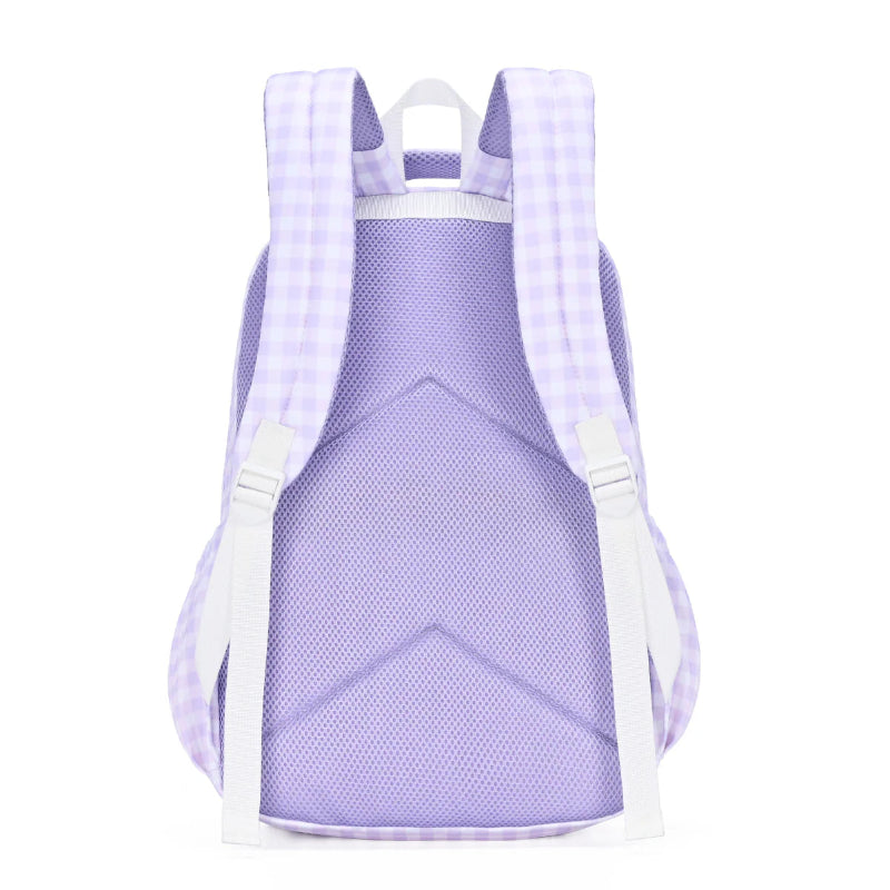 Kinnder campus backpack- lilac gingham