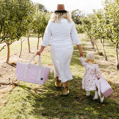 Kollab Luxe Tote Bag- Rose Stripe