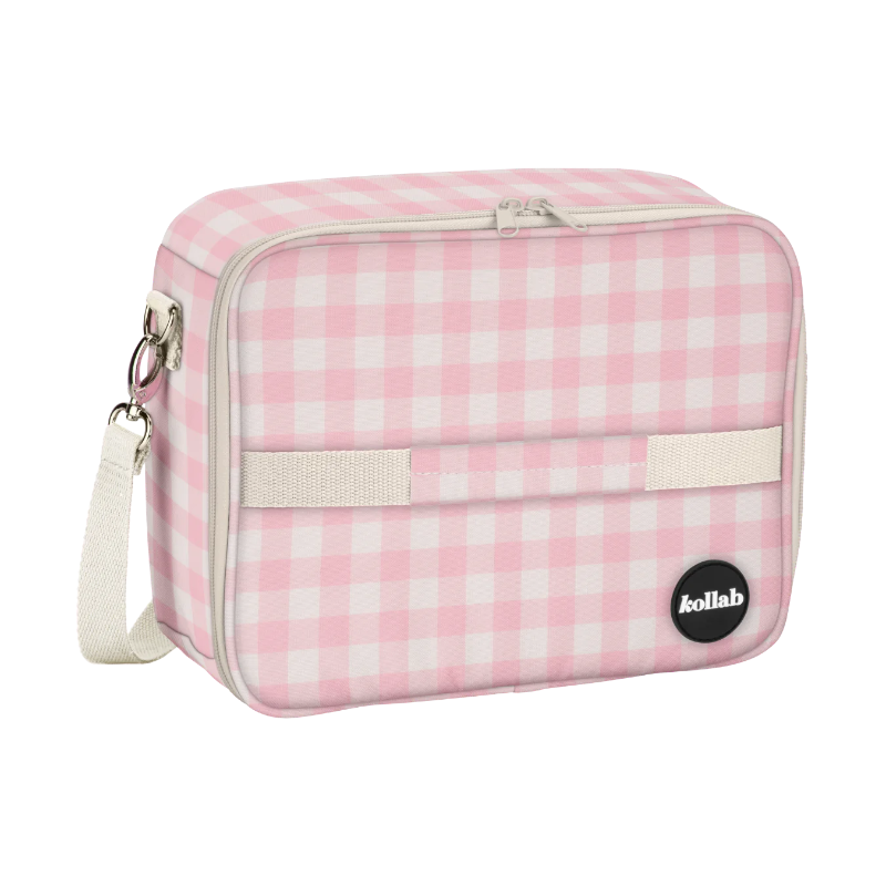 Kollab bento bag - candy pink check