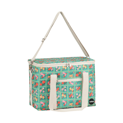 Kollab picnic bag- spring stripevintage patch