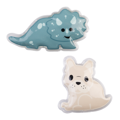 Melii gel ice packs - dinosaur & Bulldog