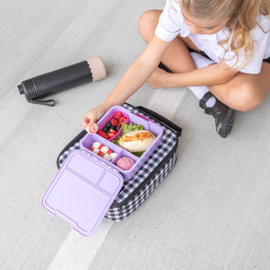 MontiiCo large lunch bag- black gingham
