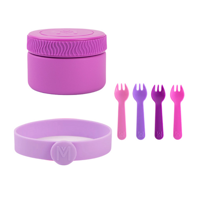 MontiiCo Mini Insulated Food Jar Bundle - Fuchsia
