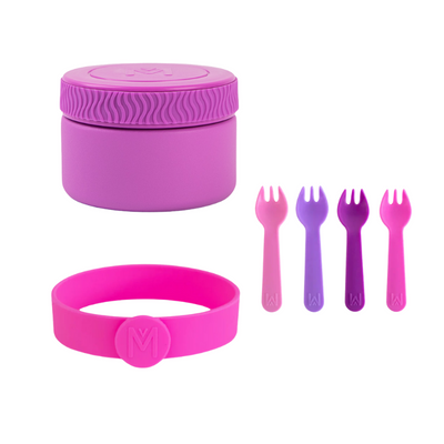 MontiiCo mini food jar bundle- fuchsia