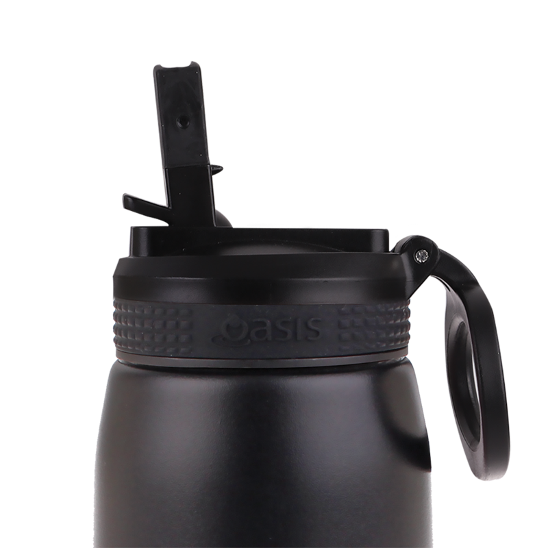 Oasis 780ml Insulated Sipper bottle- black