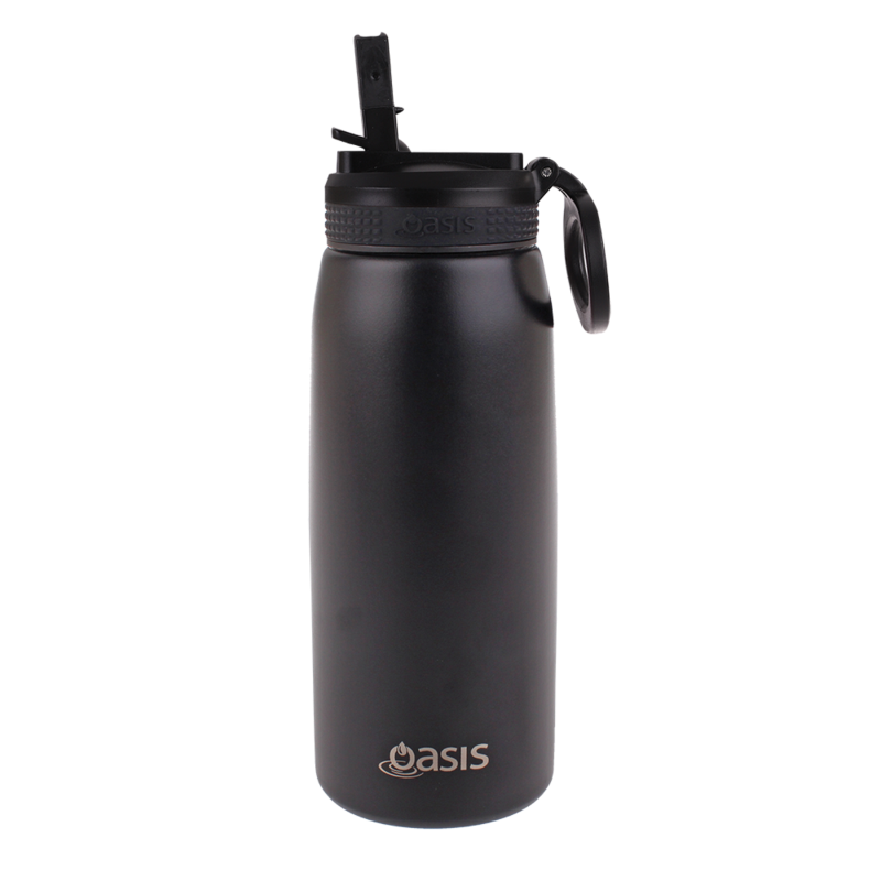 Oasis 780ml Insulated Sipper bottle- black