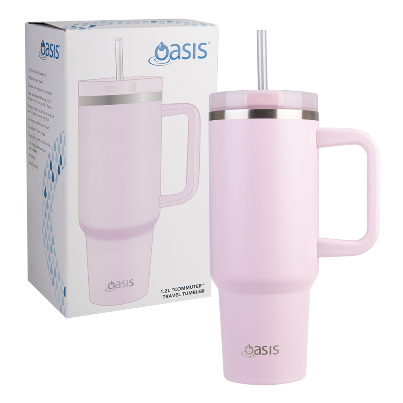 Oasis Insulated Commuter Travel Tumbler 1.2L- Pink Lemonade