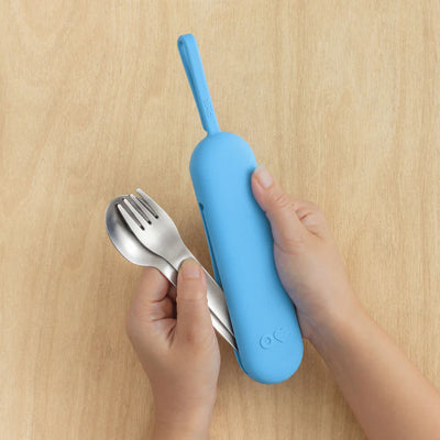 OmieUp stainless steel utensil pod set- azure